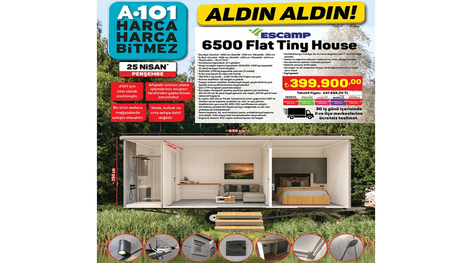 A101 Tiny House Fırsatı: A101 Aldın Aldın ile 25 Nisan'da 400 Bin TL'ye Ev Sahibi Olma Fırsatı