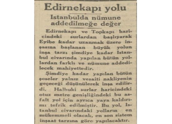 1934'te İstanbul'un En İyi Yolu: Edirnekapı