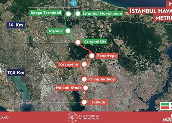 Arnavutköy-İstanbul Havalimanı Metro Hattı Durakları ve Geçtiği Duraklar