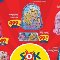 ŞOK'ta İndirimler! Barbie İlkokul Çantası, Şişme Sinevizyon ve Fairy Bulaşık Sıvısı